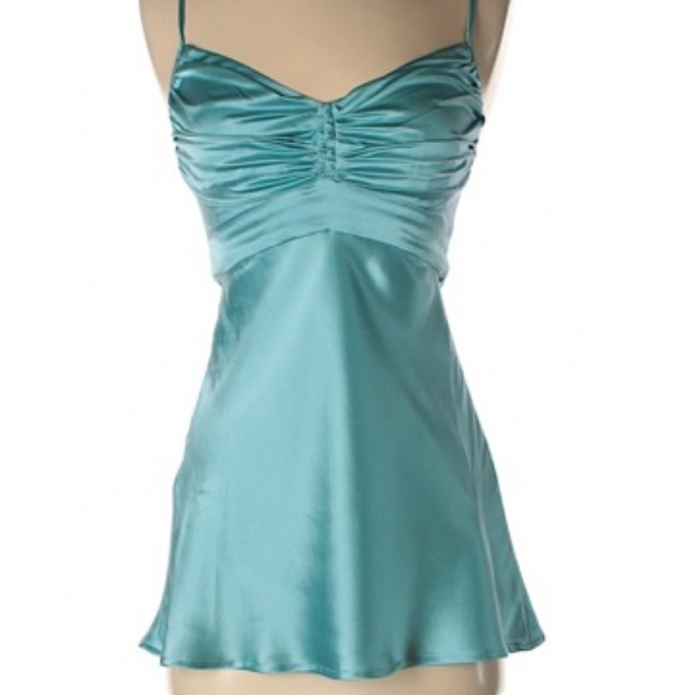 WALTER 100% silk Tiffany Blue color silk top with